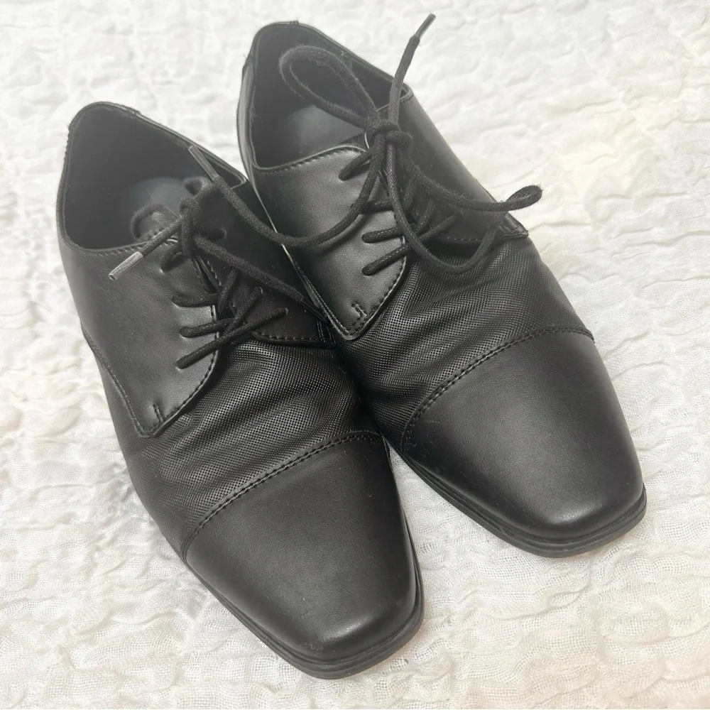 Calvin Klein Black Tuxedo Oxford Dress Shoes Cap Toe Men’s 7.5